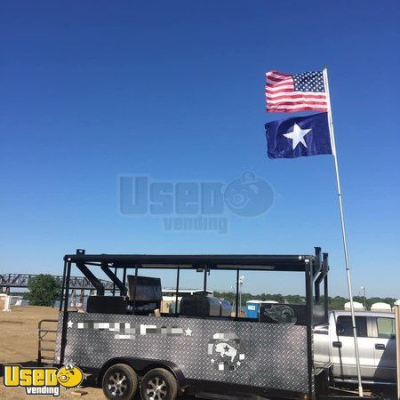 Used 2015 - 9' x 18' Barbecue Food Concession Trailer / Read to Go BBQ Pit