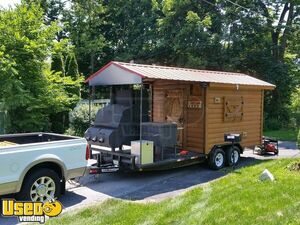 Unique 8' x 12' Barbecue Food Trailer / Mobile BBQ Unit with Porch