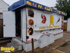 Lightly Used 7' x 28' Mobile Kitchen Food Concession Trailer with Pro Fire