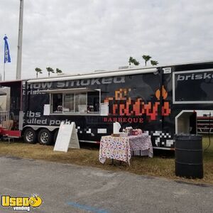 Fully-Loaded 2014 - 8.5' x 36' BBQ Food Trailer with Porch and Restroom