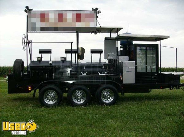 2008 - 24' Klose Open Air BBQ Smoker Catering Trailer