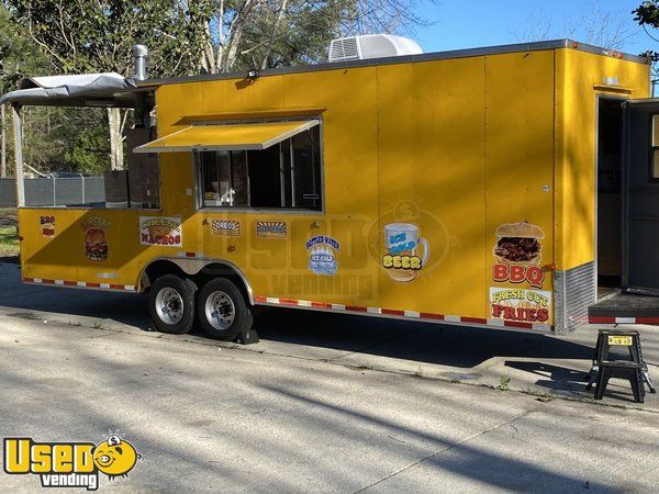 2012 - 8.5' x 26' Cargo Craft BBQ Kitchen Food Concession Trailer with Porch