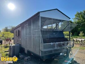 Large Fixer Upper 2009 29' Mobile BBQ Concession Trailer with Porch & Smoker