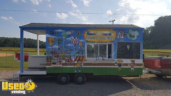 20' Snowball/Shaved Ice Concession Trailer with Porch