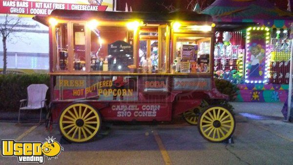 Antique Replica Cretor's Popcorn Wagon with Truck
