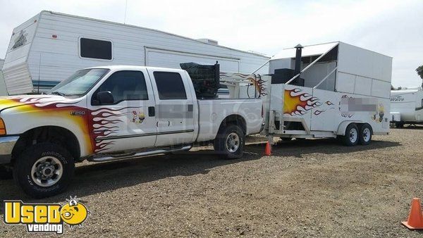 BBQ Smoker Trailer with Ford truck