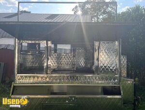 Compact 2011 - 4' x 8' Stainless Steel Street Food Concession Trailer