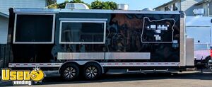 2021 8' x 18' Barbecue Kitchen Concession Trailer with Enclosed Porch + Pro Fire System