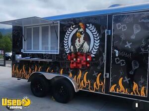 2024 7' x 17' Kitchen Food Concession Trailer with Fire Suppression System