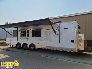 Impressive Lightly Used 2020 8.5' x 33' Commercial BBQ Trailer with Porch and Bathroom