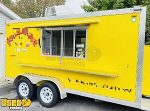 Well Maintained 2018 7' x1 4' Kitchen Food Concession Trailer with Pro-Fire System