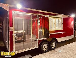 New- Custom Order 2023 8' x 18' Barbecue Kitchen Food Vending Trailer with Porch