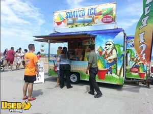 7' x 12' Wells Cargo Shaved Ice Snowball Concession Trailer w/ Flavor Station