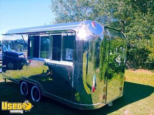 All Stainless Steel 2019 - 7' x 16' Vintage Style Kitchen Food Concession Trailer