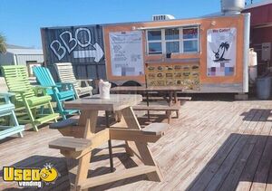 2014 8' x 20' Commercial BBQ Kitchen Concession Trailer with 8' Porch + Metal Shed