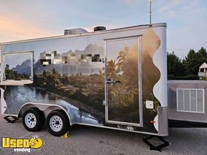2019 7' x 17' Kitchen Food Concession Trailer with Fire Suppression System