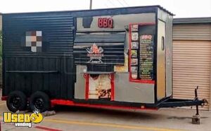 2020 8' x 16' Barbecue Food Concession Vending Trailer with Porch and Smoker