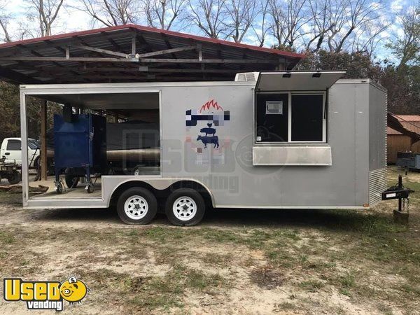 Well-Maintained 2017 8.5 x 20 Lark Barbecue Concession Trailer/BBQ Rig w/ Porch
