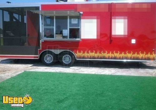 2014 - 8.6' x 24' BBQ Concession Trailer With Porch