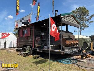 2003 Barbecue Food Concession Trailer with Porch and 2001 Ford Box Truck