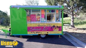 Ready-To-Go Used 8' x 12' Mobile Shaved Ice Concession Trailer