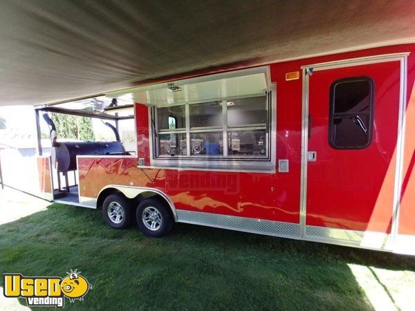 2015 CBTL CW8 - 8.5' x 28' Barbecue Food Concession Trailer with Porch