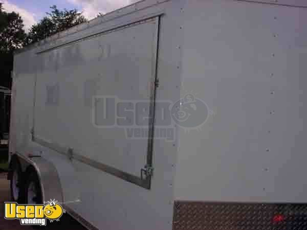 2009 MTI 7' x 16' Tandem Axle V-nose Enclosed Concession Trailer- NEW