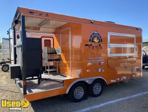 2016 8' x 18' Barbecue Concession Trailer with an Open Porch / Mobile BBQ Smoker Rig