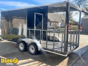 2020 22' Empty Concession Trailer with 10' Porch | Mobile Street Vending Unit