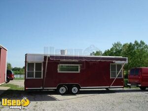 Basic Used 24' Wells Cargo Food Concession Trailer w/ Porch