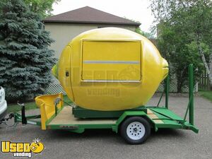 Brand New 2021 - 7' x 11' Lemon-Shaped Roll-Off Concession Stand with Trailer