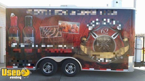 Lightly Used Turnkey 2014 9' x 18' Loaded Cargo Craft Food Concession Trailer