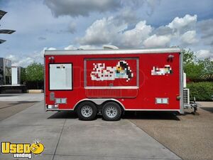 2015 - 7' x 16' Cargo Craft Mobile Kitchen Food Concession Trailer w/ Fire Suppression