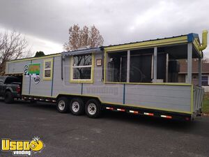 2008 - 8.5' x 32' Barbecue Concession Trailer with Porch / BBQ Rig