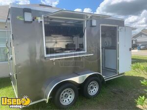 7' x 12' Mobile Kitchen Trailer Food Concession Trailer with Pro- Fire