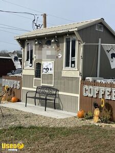 Amish-Built 7   x 16   2017 Charming Drive-Thru Coffee & Bakery Trailer