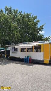 30' GMC Food Truck Trolley Bus with All NSF Equipment Mobile Food Unit w/ 10' Hood System