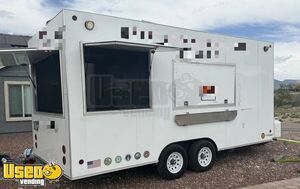 2020 8.5 x 18' Barbecue Kitchen Concession Trailer with. Enclosed Porch + Pro Fire System