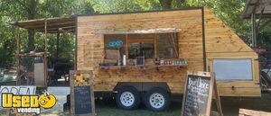 One of a Kind Custom Built Cedarwood BBQ Concession Trailer w/ Porch Cabin Style Mobile Food Unit