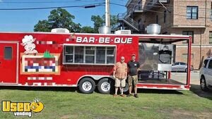 Ready to Go - 2008 Lark 8.5' x 32' Barbecue Food Concession Trailer with Porch