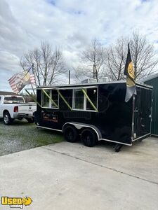 2021 7' x 16' Empire Cargo Mobile Kitchen Food Concession Trailer w/ Fire Suppression & POS System