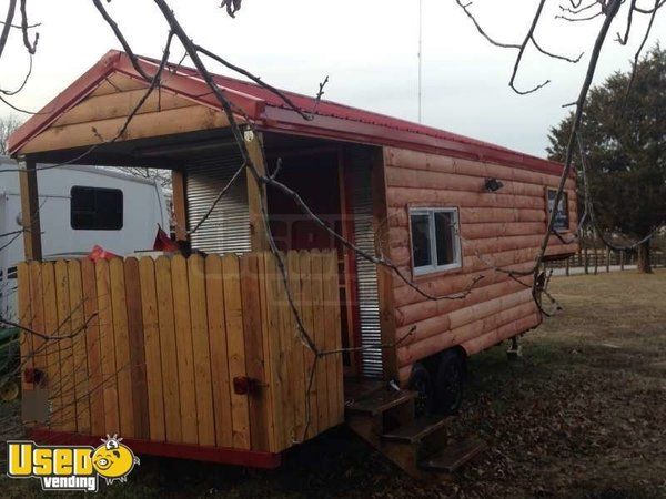 1978 / 2013 30' x 7.5' Log Cabin BBQ Smoker Concession Trailer