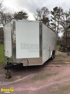 2021 - 8' x 20' Food Concession Trailer w/ Custom Cabinets Rear Let-Down Deck and 4' Porch