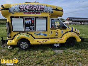 Turnkey 2016 Snow Cone Bus Style 15' Snowie Snowball Concession Trailer for Shaved Ice