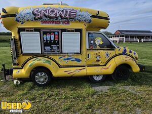 Turnkey 2017 Snow Cone Bus Style 15' Snowie Snowball Concession Trailer for Shaved Ice