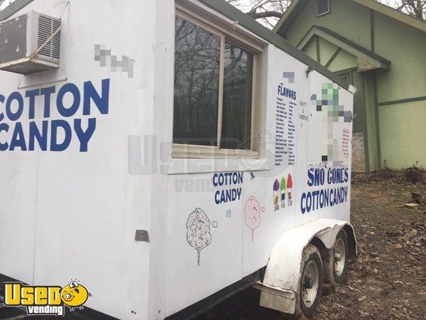 Ready to Work 6' x 12' Shaved Ice Snowball Concession Trailer