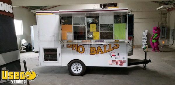 2003 - 7' x 10.7' Used Shaved Ice Snow Ball Concession Trailer