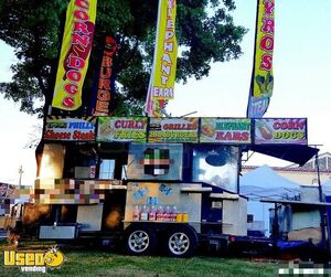 2012 - 8' x  20' Class 4 Carnival Style Fun Foods Concession Vending Trailer + Cart