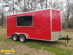 Newly-Built 7' x 16' V-Nose Kitchen Food Concession Trailer