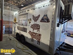 2021 8.5' x 16' Rock Solid Cargo Kitchen Food Concession Trailer with Fire Suppression